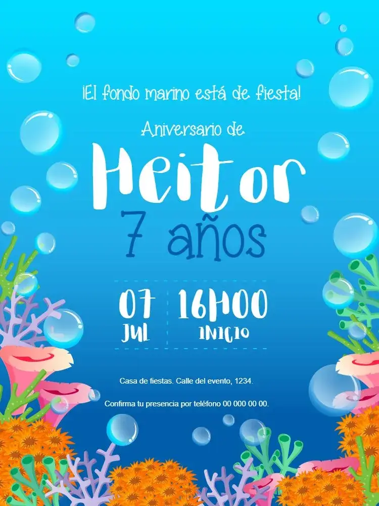Invitación Fiesta del Fondo Marino