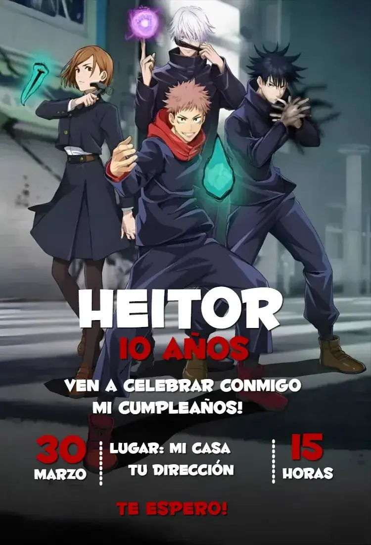 Invitación Jujutsu Kaisen 1