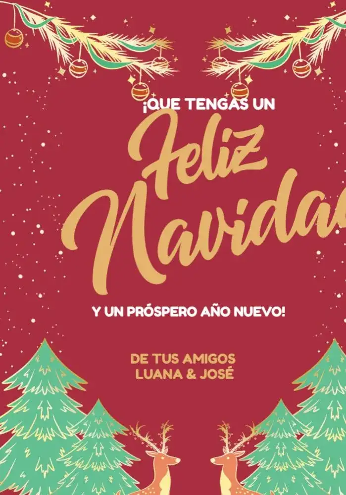 Tarjeta De Feliz Navidad Elegante Adornos Trineo Celebración