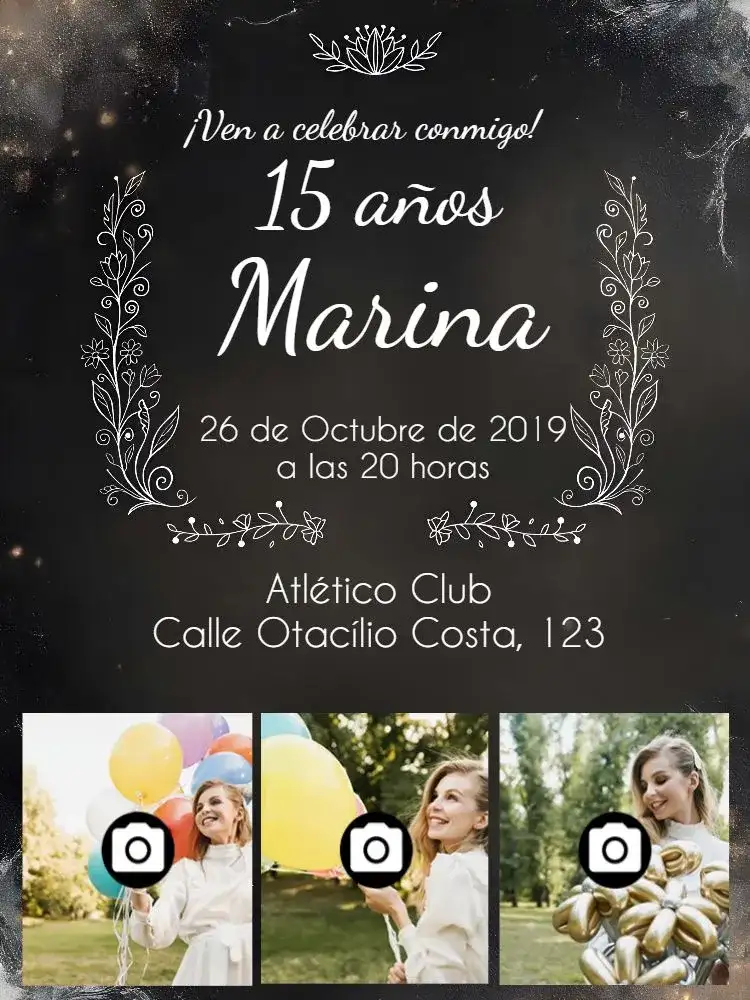 15 Años Floral Con Fotos Fiesta De Ramos Delicados Flores Y Foto