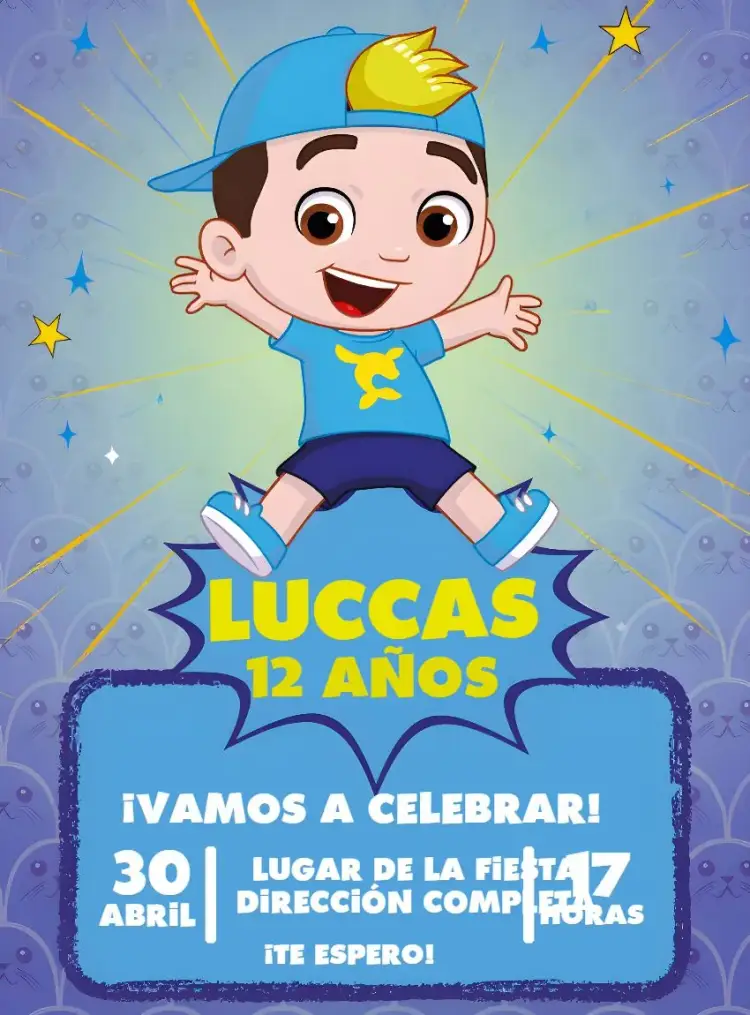 Invitación Luccas Neto Aventurero