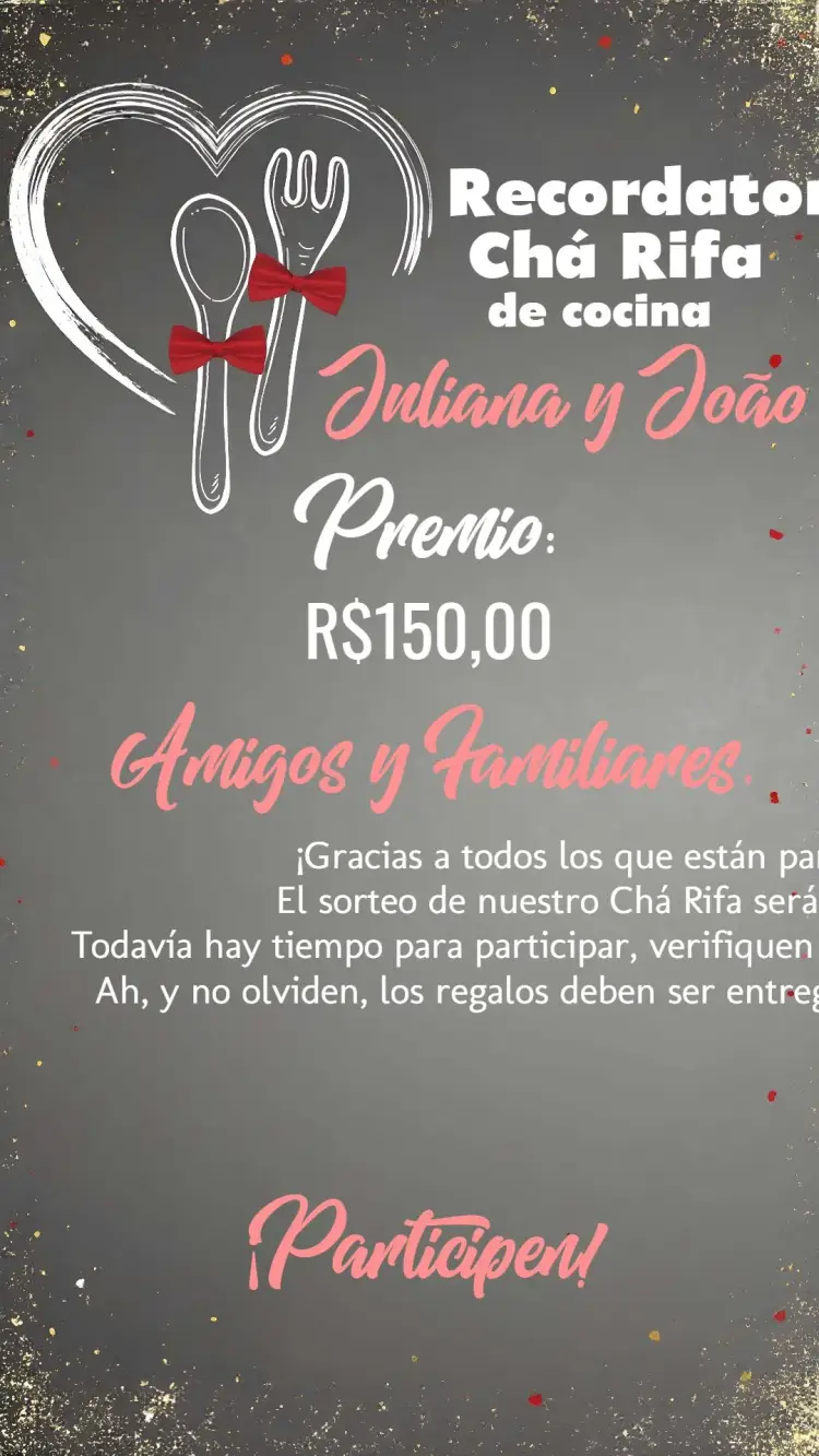 Invitación Recordatorio De Tómbola de Cocina Pizarra Tiza Pizarra