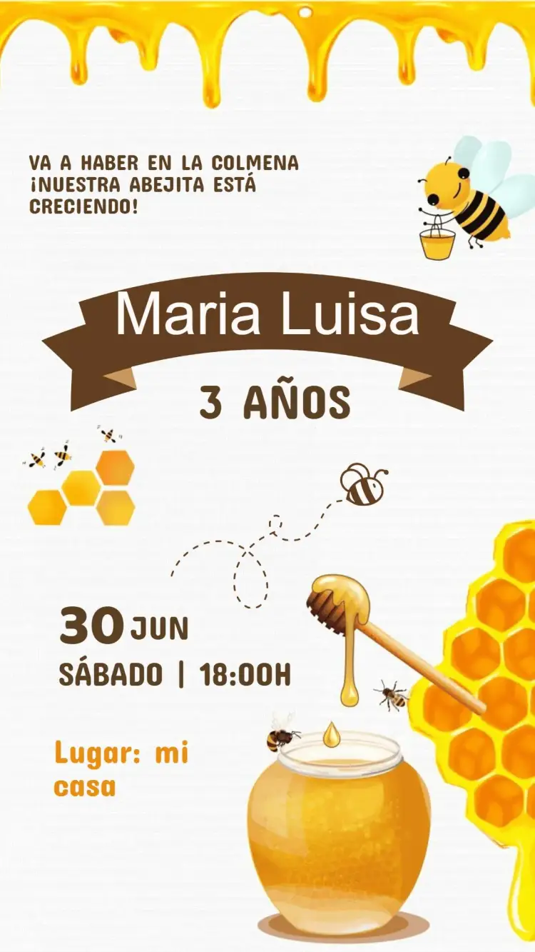 Invitación Cumpleaños Abejitas