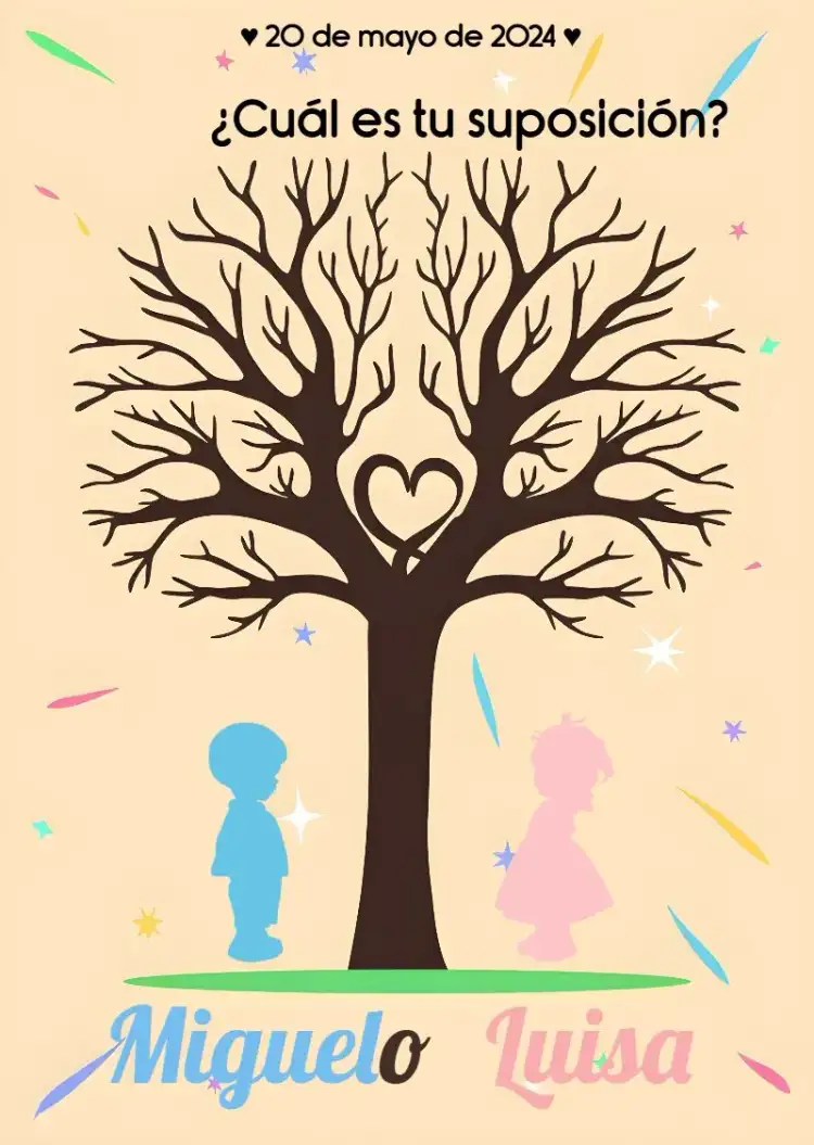Árbol De Huellas Chá Revelación Rosa
