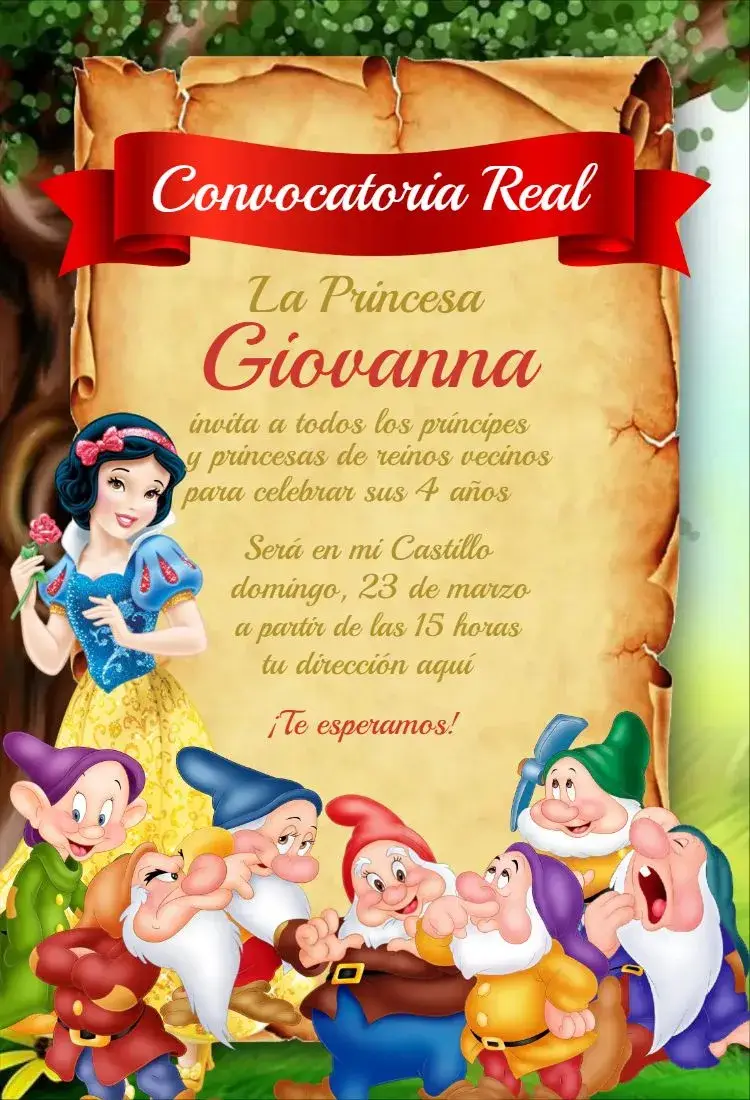 Invitación Blancanieves 2