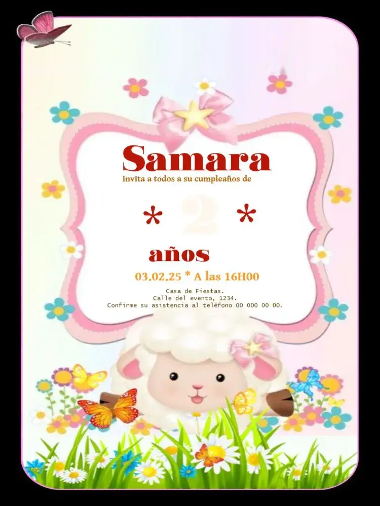 Invitación Ovejita Editar Celebración