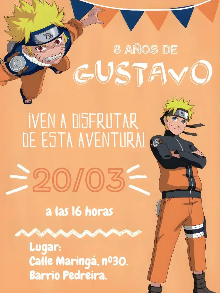 Invitación Naruto Negro