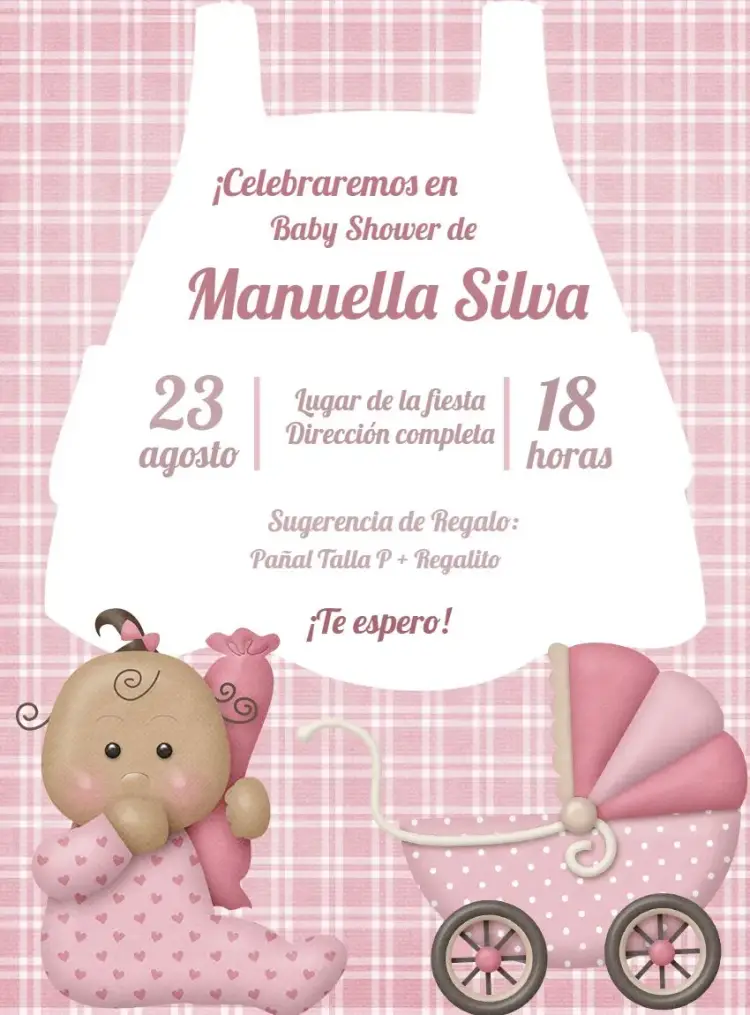 Invitación Baby Shower Niña Bebé
