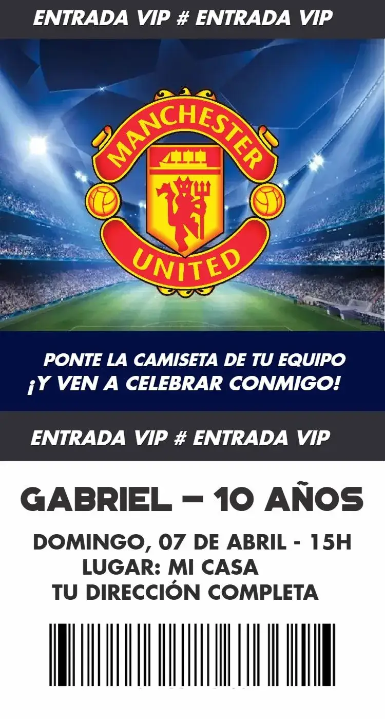 Invitación Manchester United 5