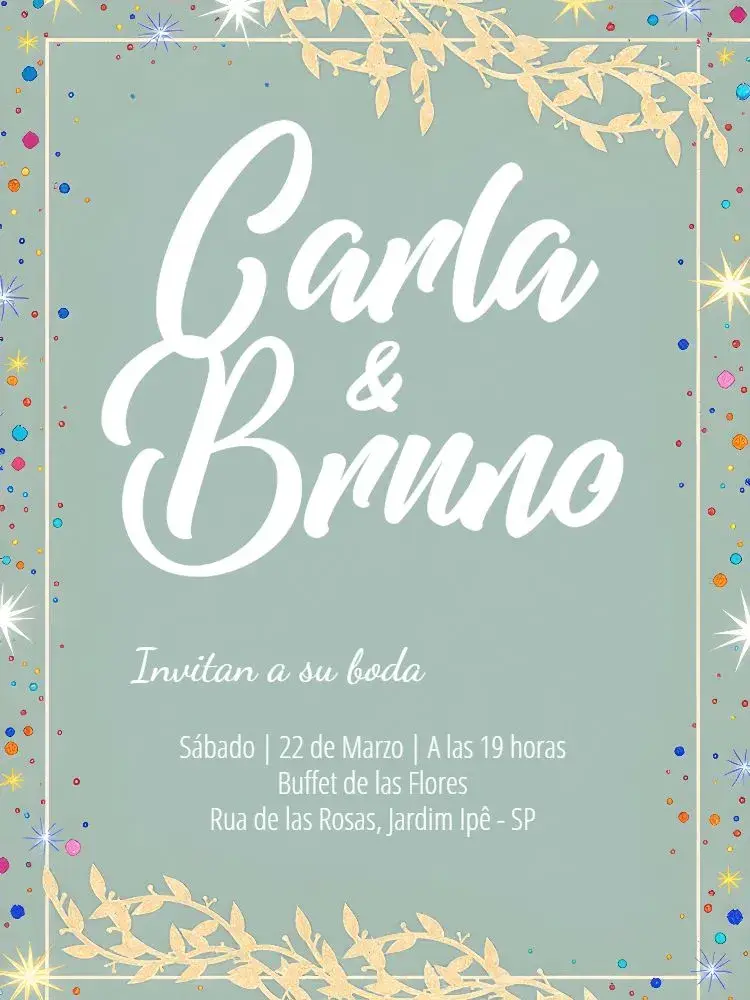 Invitación Boda Delicada Ramitas