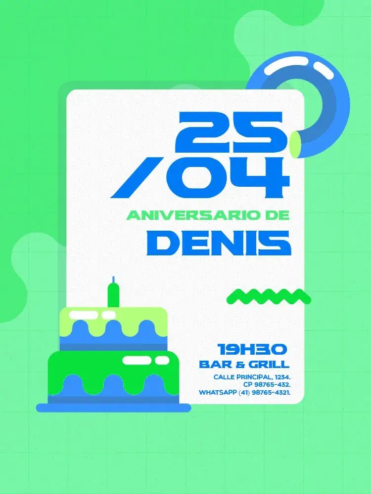 Invitación Masculino Verde Joven