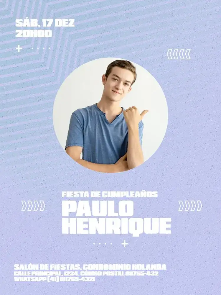 Joven Masculino Geométrico Con Foto Blanco