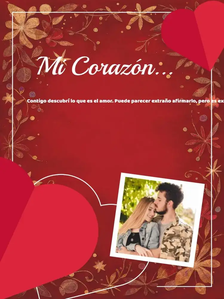Tarjeta De San Valentín Con Foto Roja