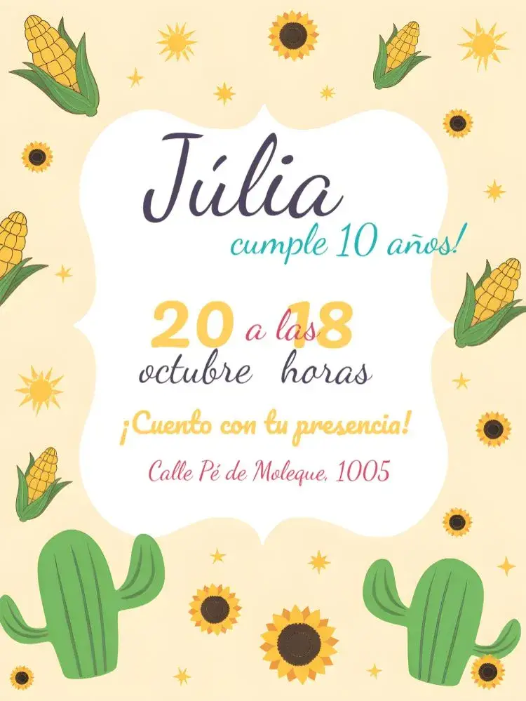 Invitación Caipira Cactus