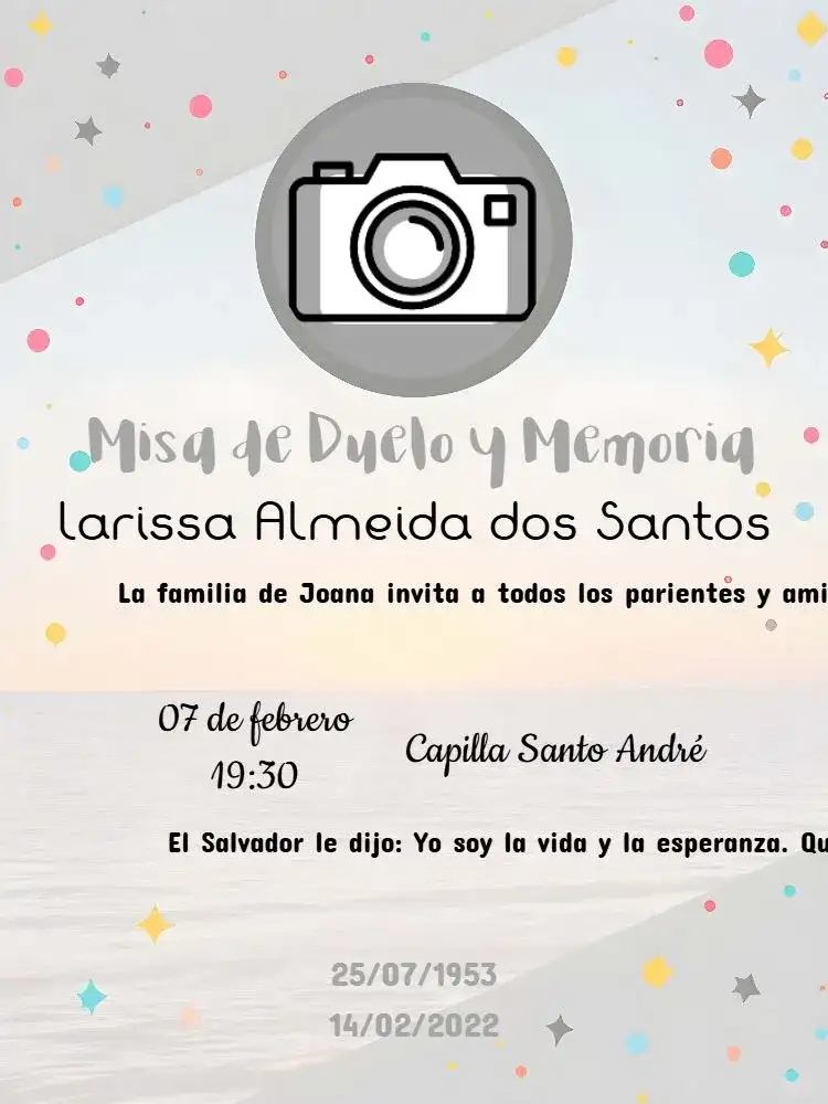 Misa De Fallecimiento 7º Día Con Foto Mensaje