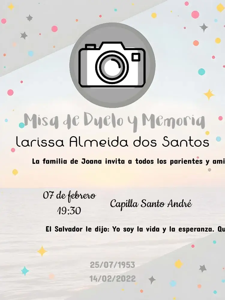 Invitación Misa De Fallecimiento 7º Día Con Foto Mensaje