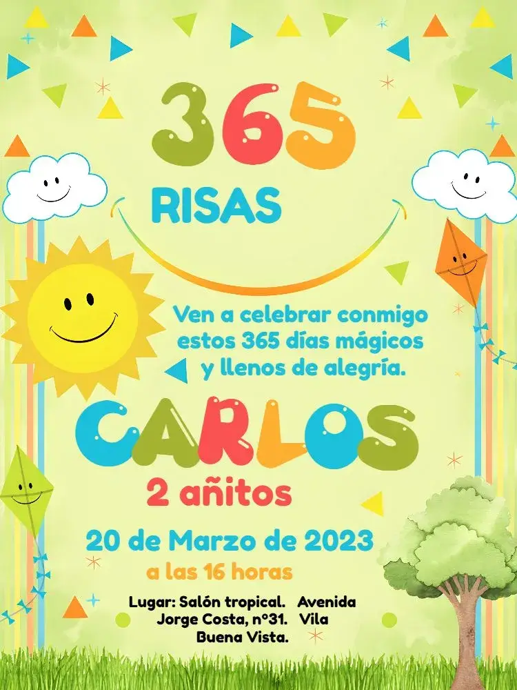 Invitación 365 Sonrisos Coloridos