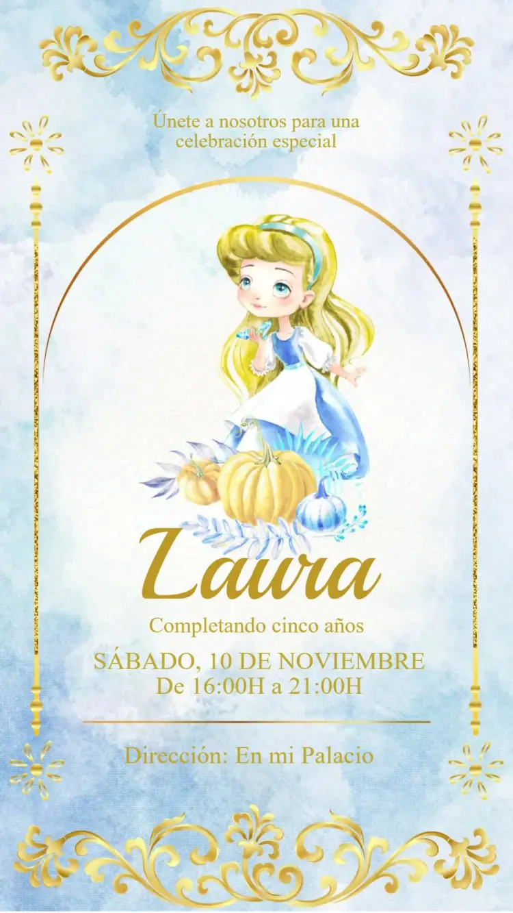 Invitación Cumpleaños Cenicienta