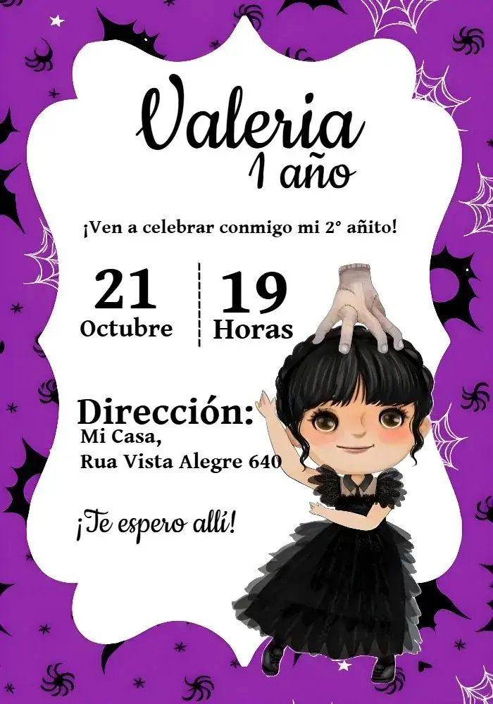 Invitación Wandinha Preto