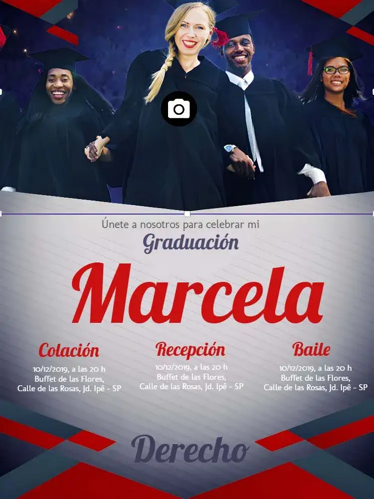 Invitación Graduación Con Foto Fotos – tema Graduación moderno, elegante, colorido, minimalista, fotográfico, celebración