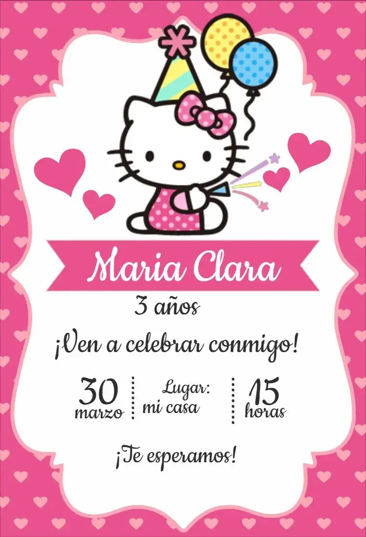 Invitación Hola Kitty 1