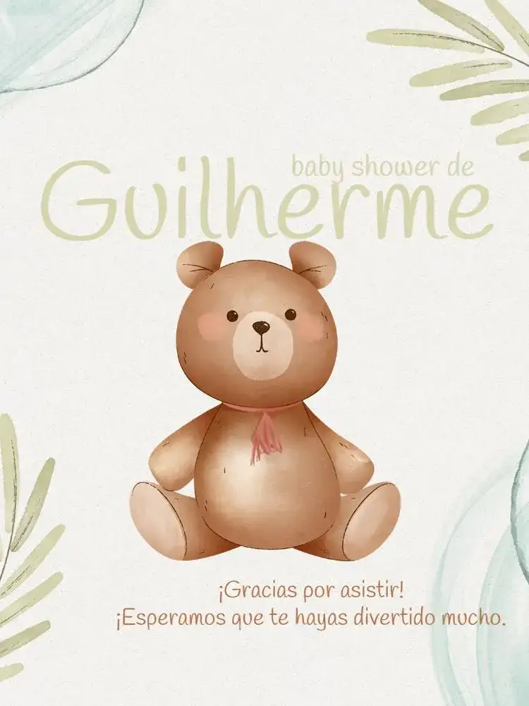 Tarjeta De Agradecimiento Presencia Baby Shower Lúdico Bebé