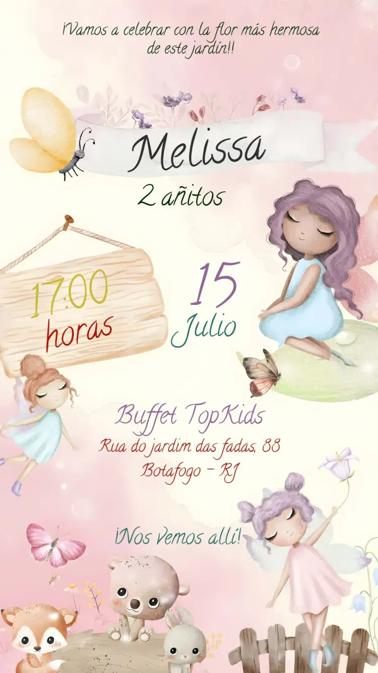 Invitación Jardín de Hadas Delicado