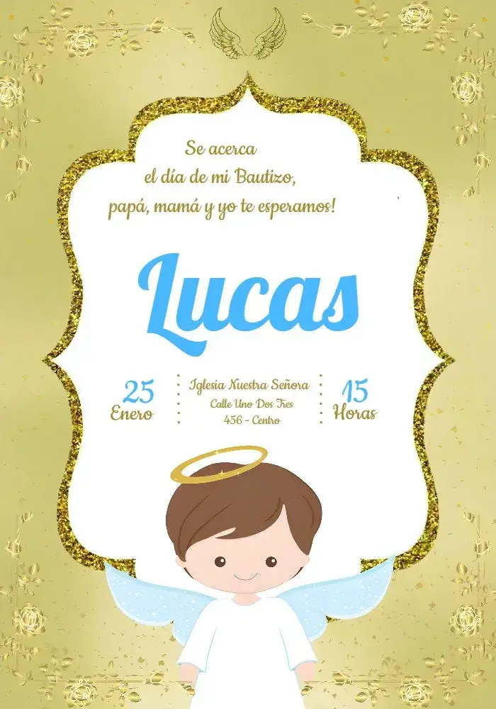 Invitación Bautizo Niño