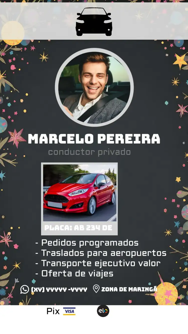 Tarjeta De Visita Conductor Particular Gris