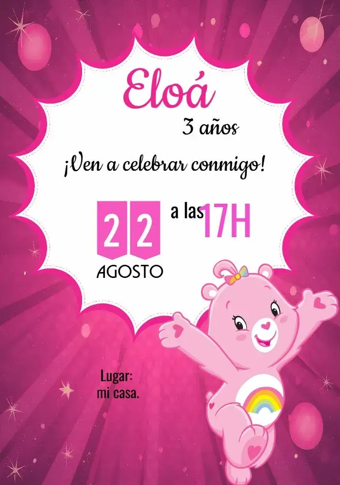 Invitación Os Ositos Cariñosos Animadita Niña