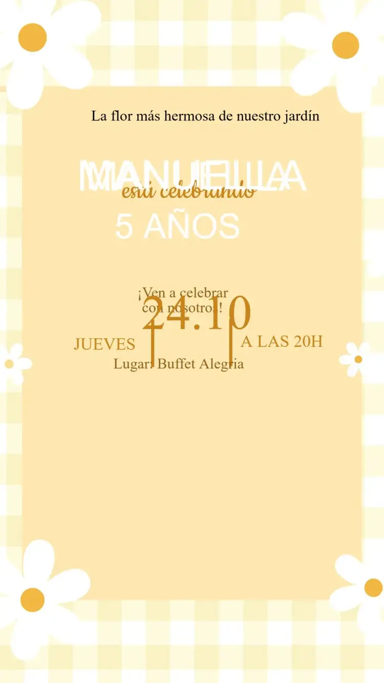 Invitación Cumpleaños Margaritas