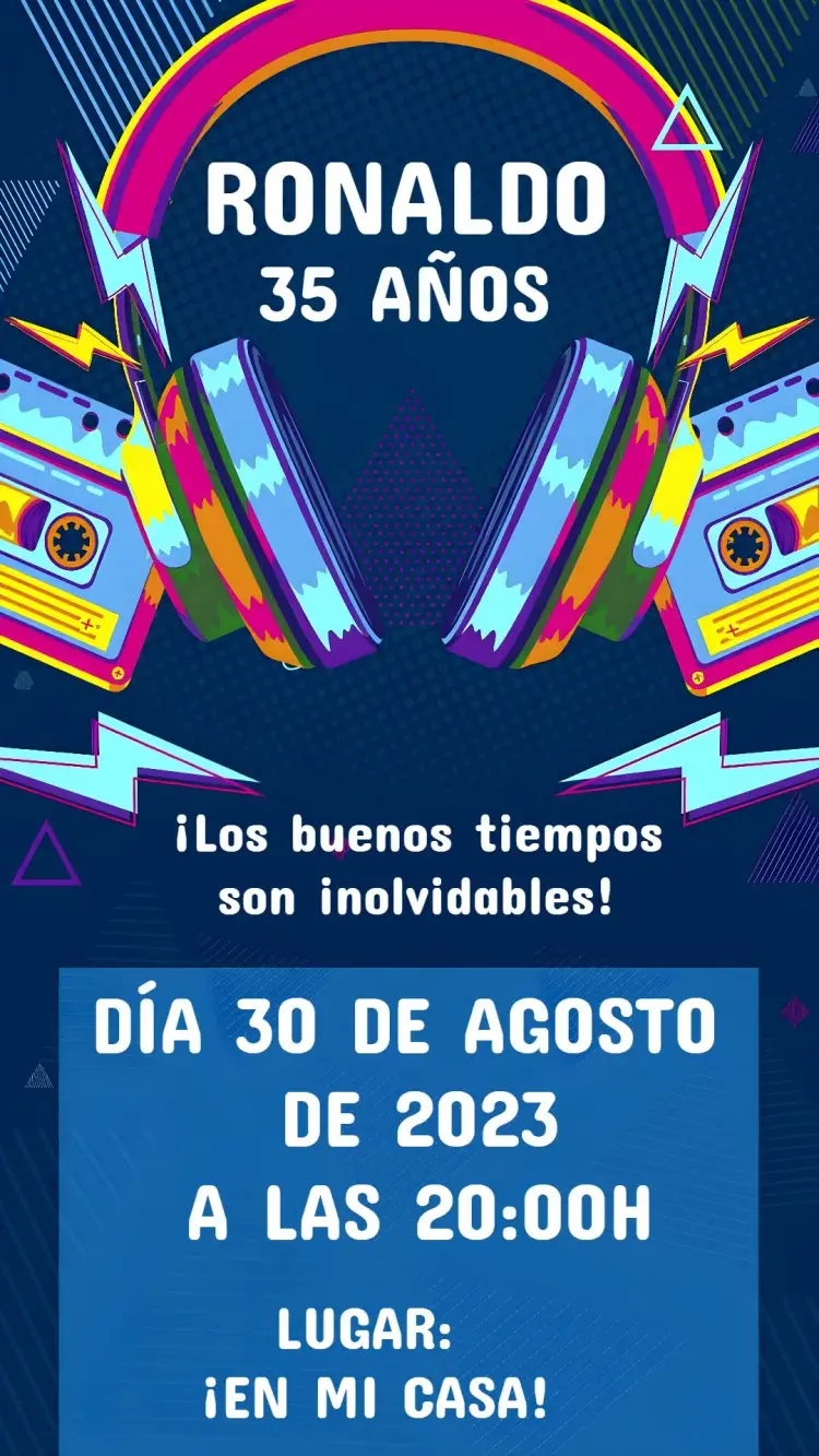 Invitación Música de los 80
