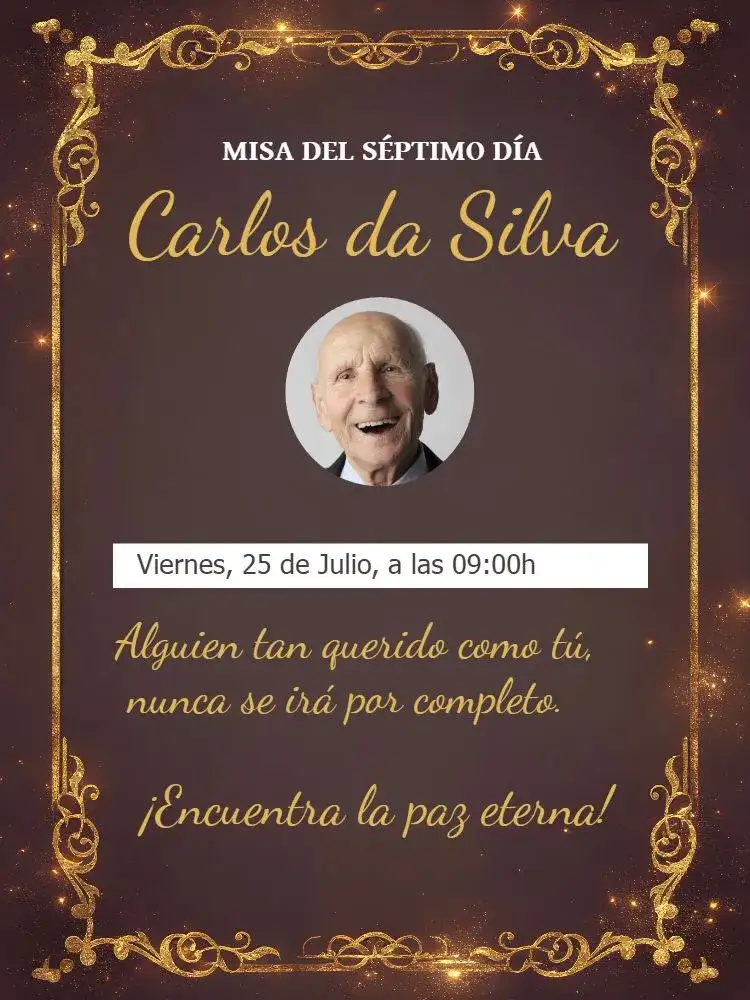 Para Misa De Séptimo Día Con Foto Santito