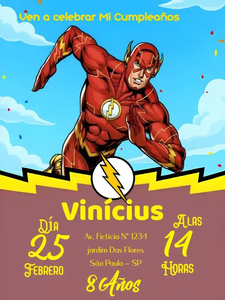 Invitación The Flash Rojo