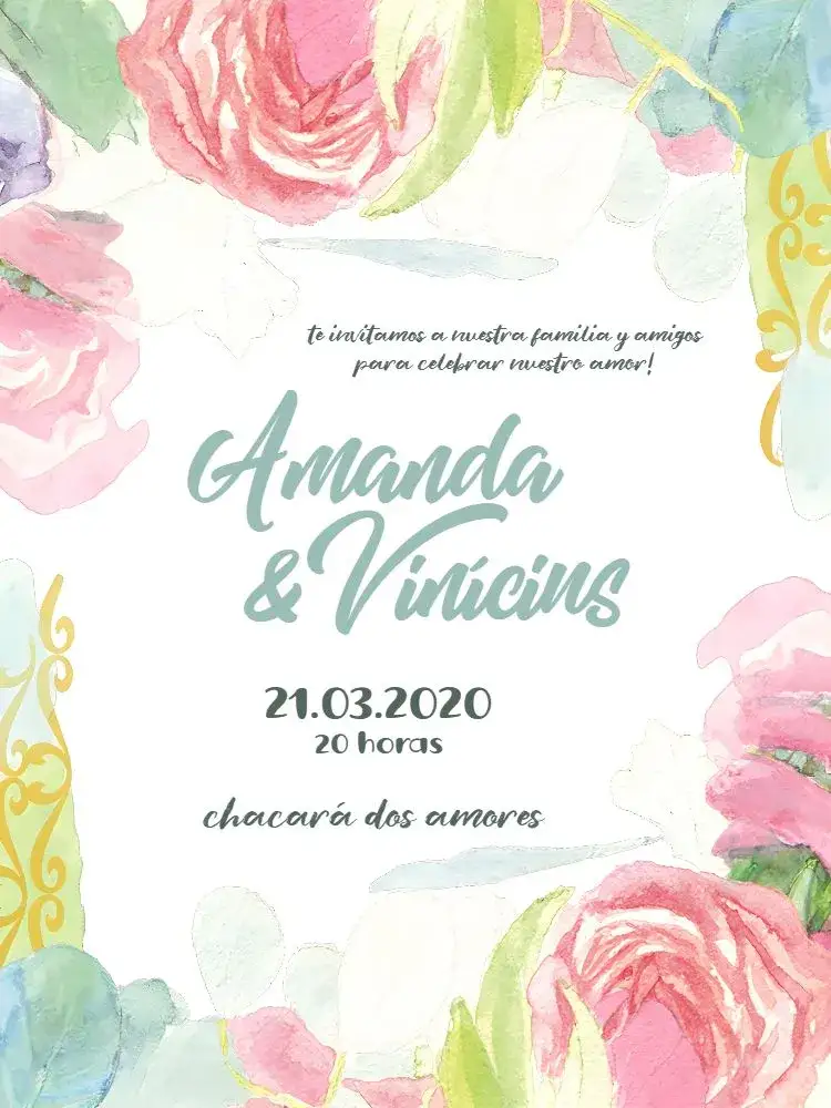 Invitación Boda Floral - Colorida – tema Boda floral, colorido, romántico, moderno, vibrante, elegante