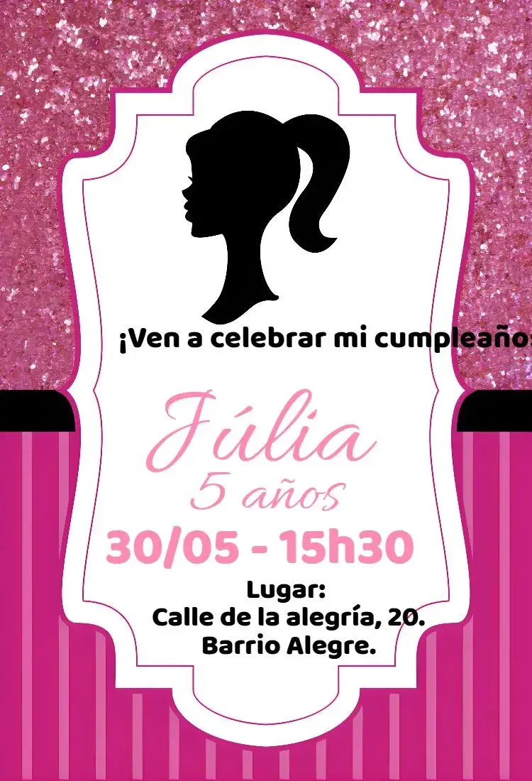 Invitación cumpleaños Barbie