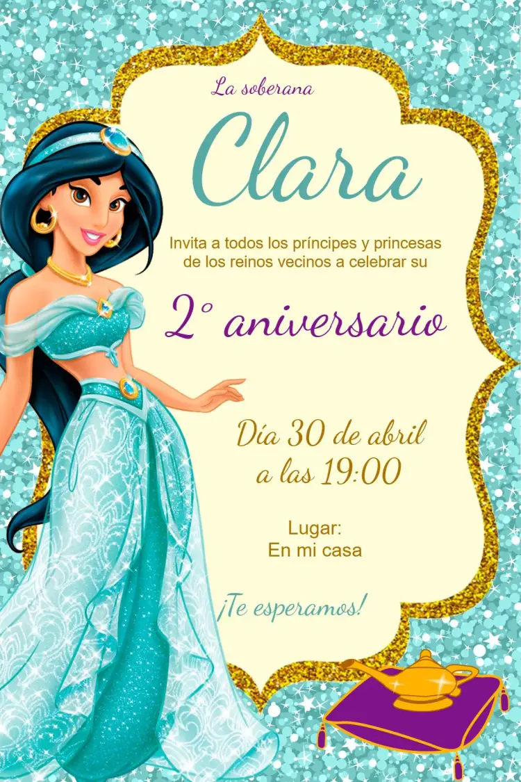 Invitación Princesa Jasmine