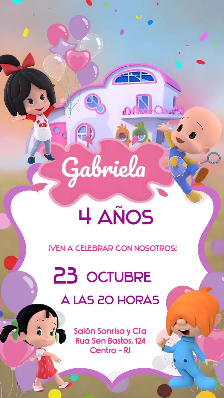 Invitación Cleo & Cuquin Rosa