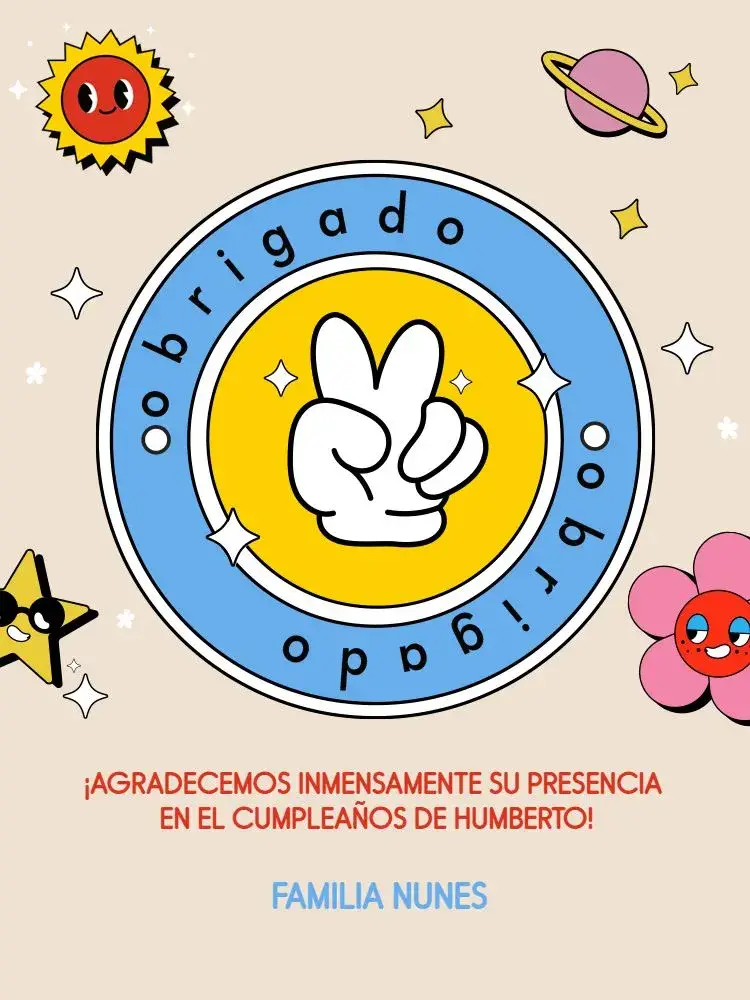 Invitación Tarjeta De Agradecimiento Presencia Infantil Gratitud