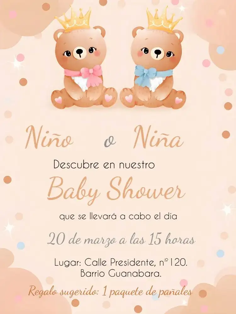 Baby Shower Ositos Revelación