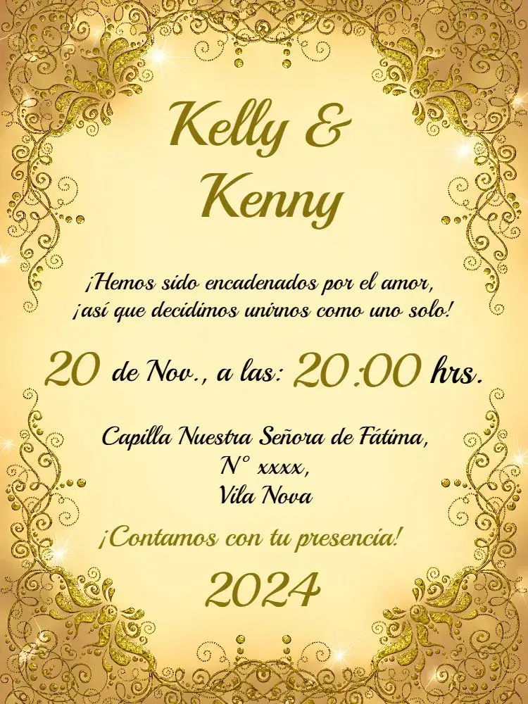 Invitación Boda Arabescos Amarillo