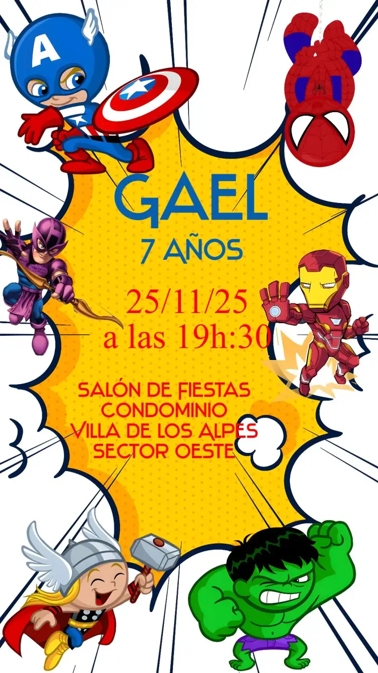 Invitación Los Vengadores