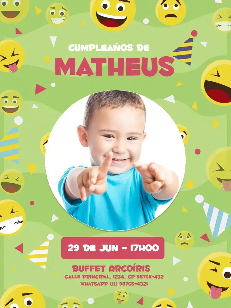 Invitación Con Foto Infantil Divertida Celebración