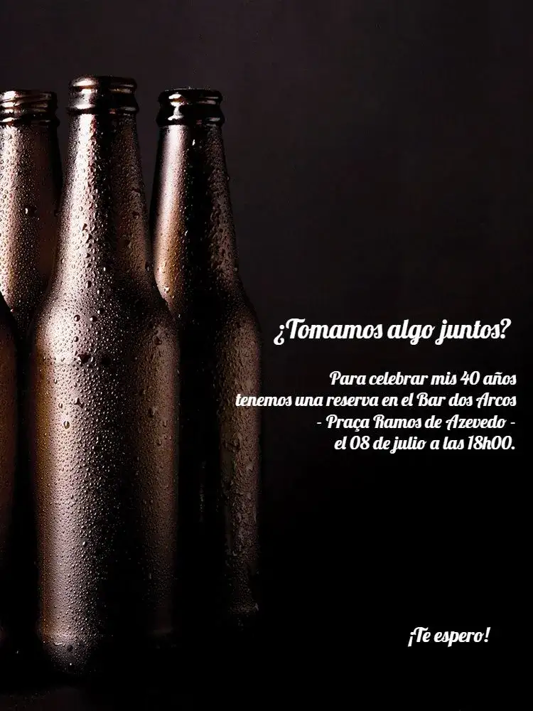Invitación Cerveza Online – tema Cumpleaños moderno, informal, colorido, bar, celebración, festivo