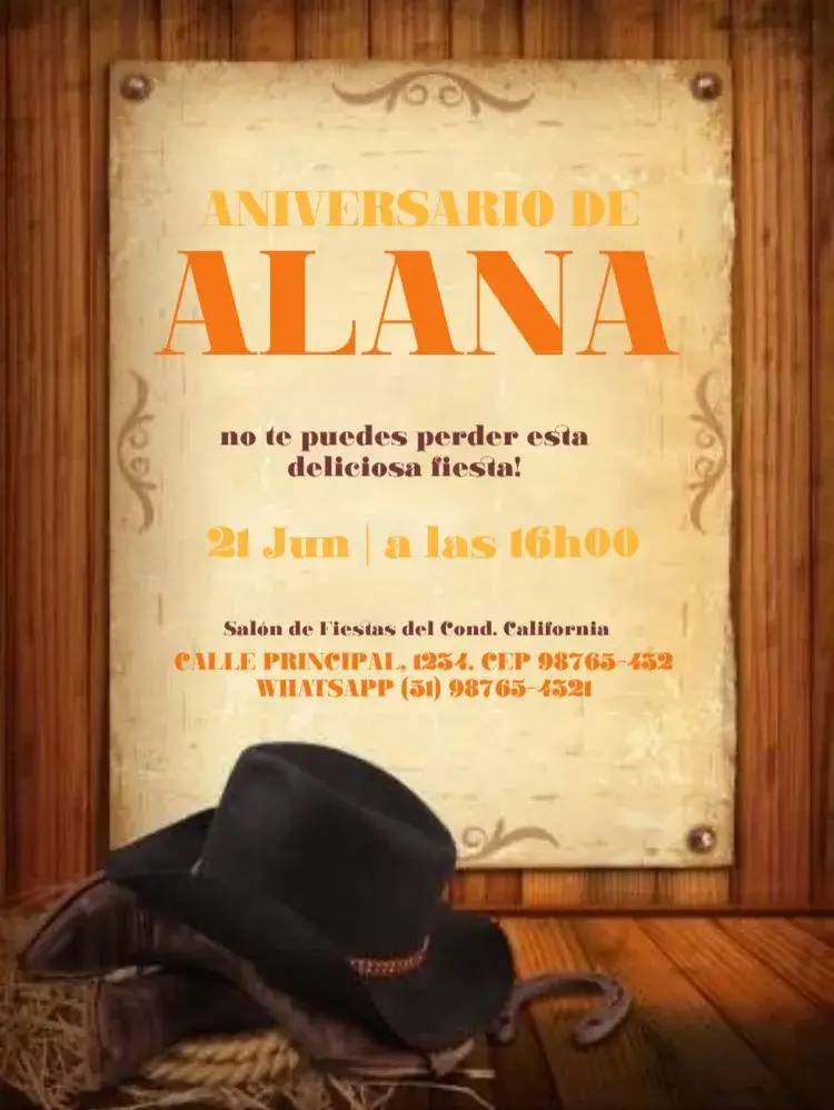 Invitación Sombrero Cupcake
