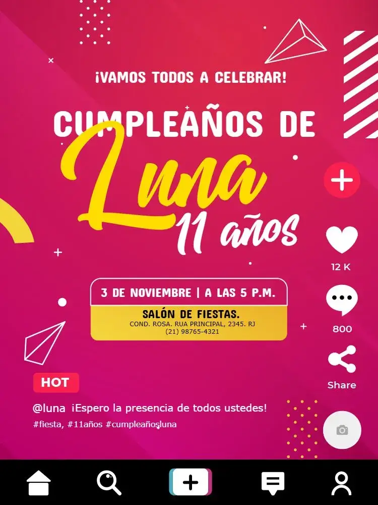 Invitación Fiesta De Rojo Redes Sociales Celebración