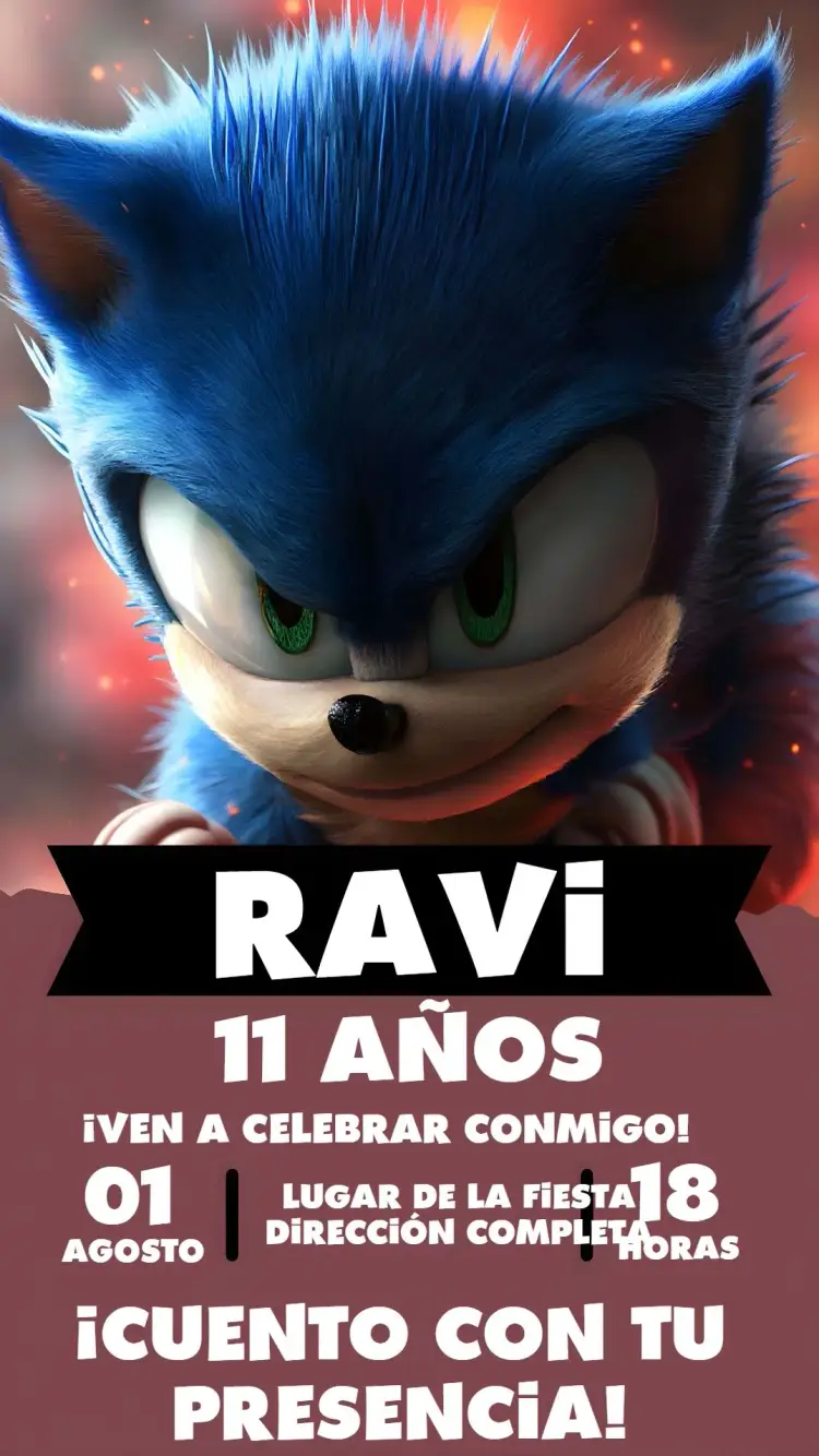 Invitación Sonic Knucles