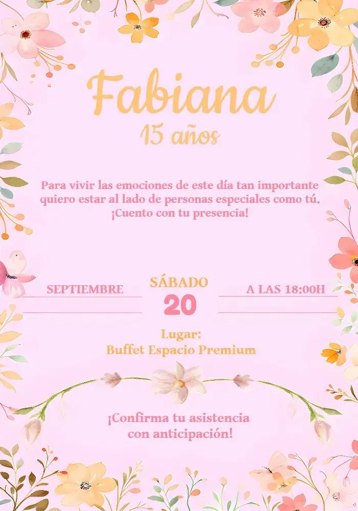 Invitación Floral 15