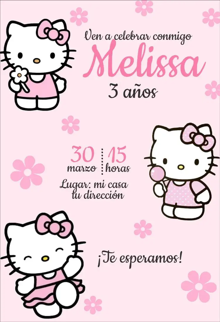 Invitación Hello Kitty 10