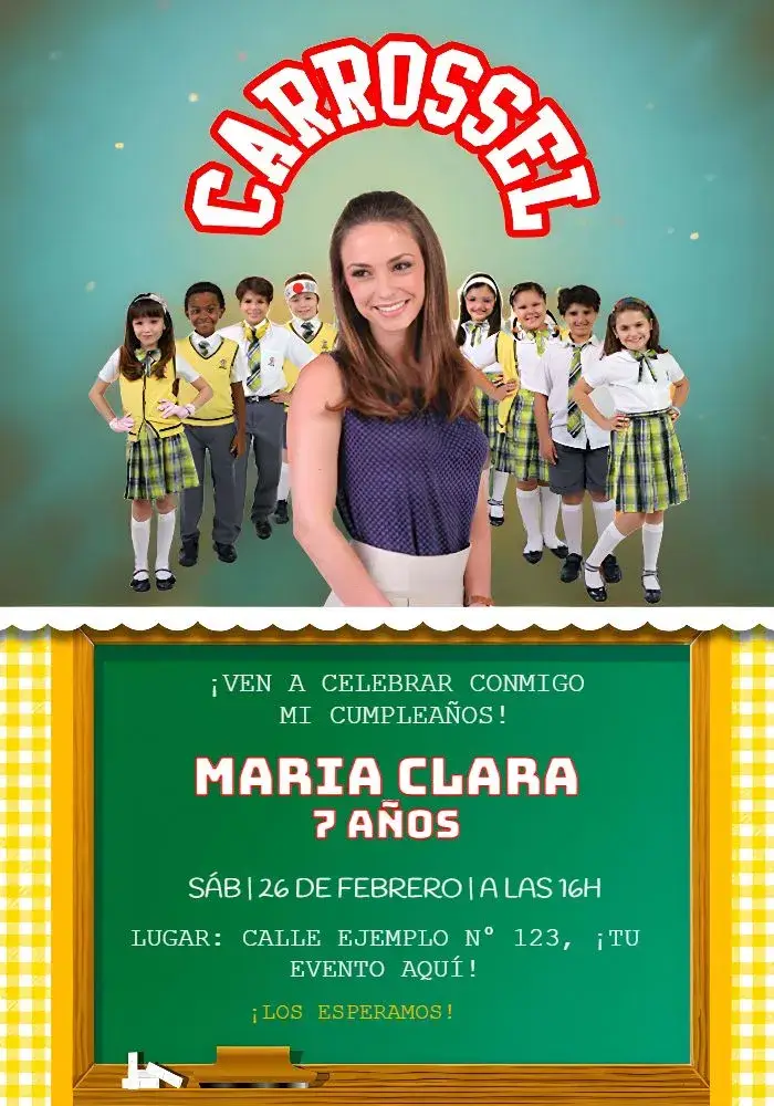 Invitación Novela Carrossel Infantil